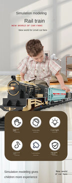 Classical Electric Train Set Toy Car Railway Train Model Educational Game Children Christmas Toys for Boy