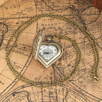 Stylish romantic heart-shaped diamond quartz women's necklace pocket watch souvenir gift for girls