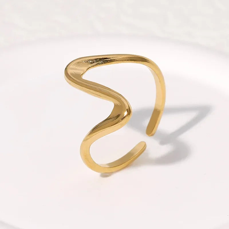 LATS Stainless Steel Gold Color Rings for Women Men 2024 Colorfast Popular Party Personalized Exaggerated Charms Jewelry Gifts