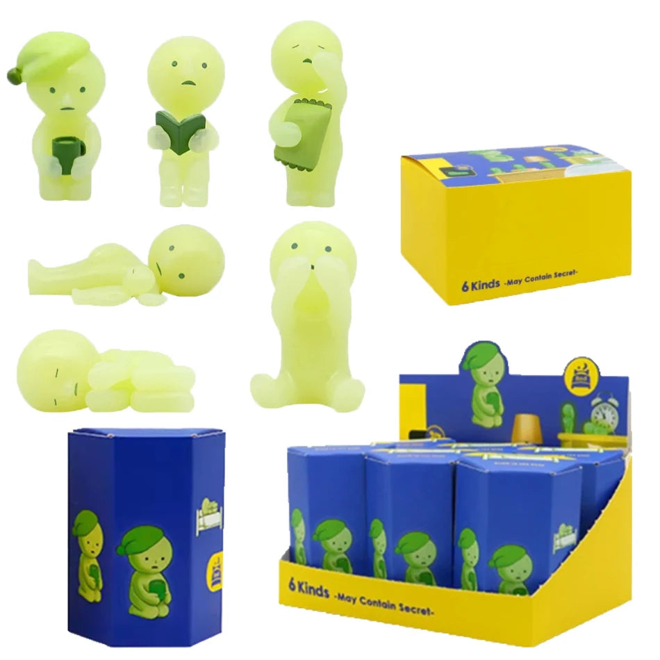 A Multiple Series Noctilucent Green Doll Blind Mystery Box Action Figures Decoration Desktop Model Toy For Gift Surprise Main image
