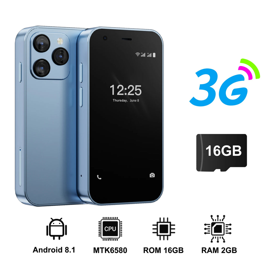 SERVO 15SE Super Mini Smartphone Android System 2GB+16GB Play Store Wifi Dual SIM 3.0" Small Pocket Cheap Smart Phones 3G WCDMA