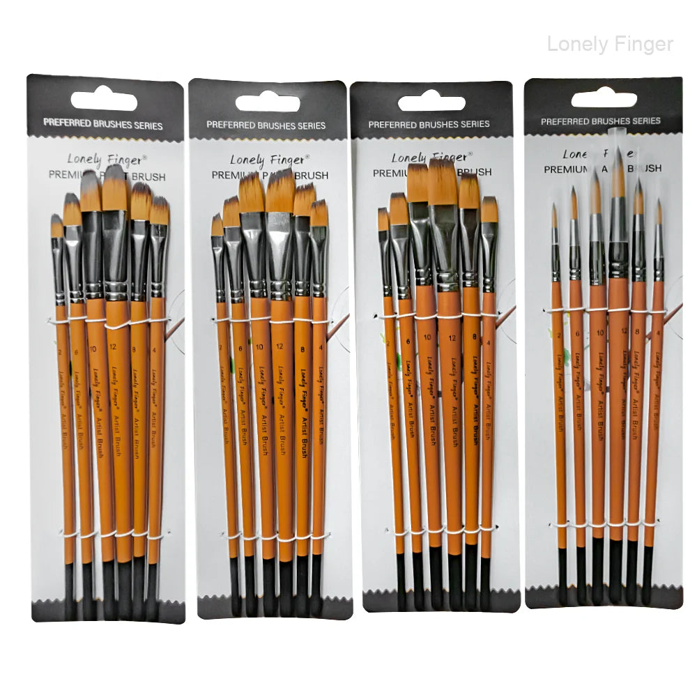 6/24/30Pcs Artist Paint Brush Set for Watercolor, Acrylic, Oil and All Media, Suitable for Canvas, Paper, Ceramic, Nylon Hair, W