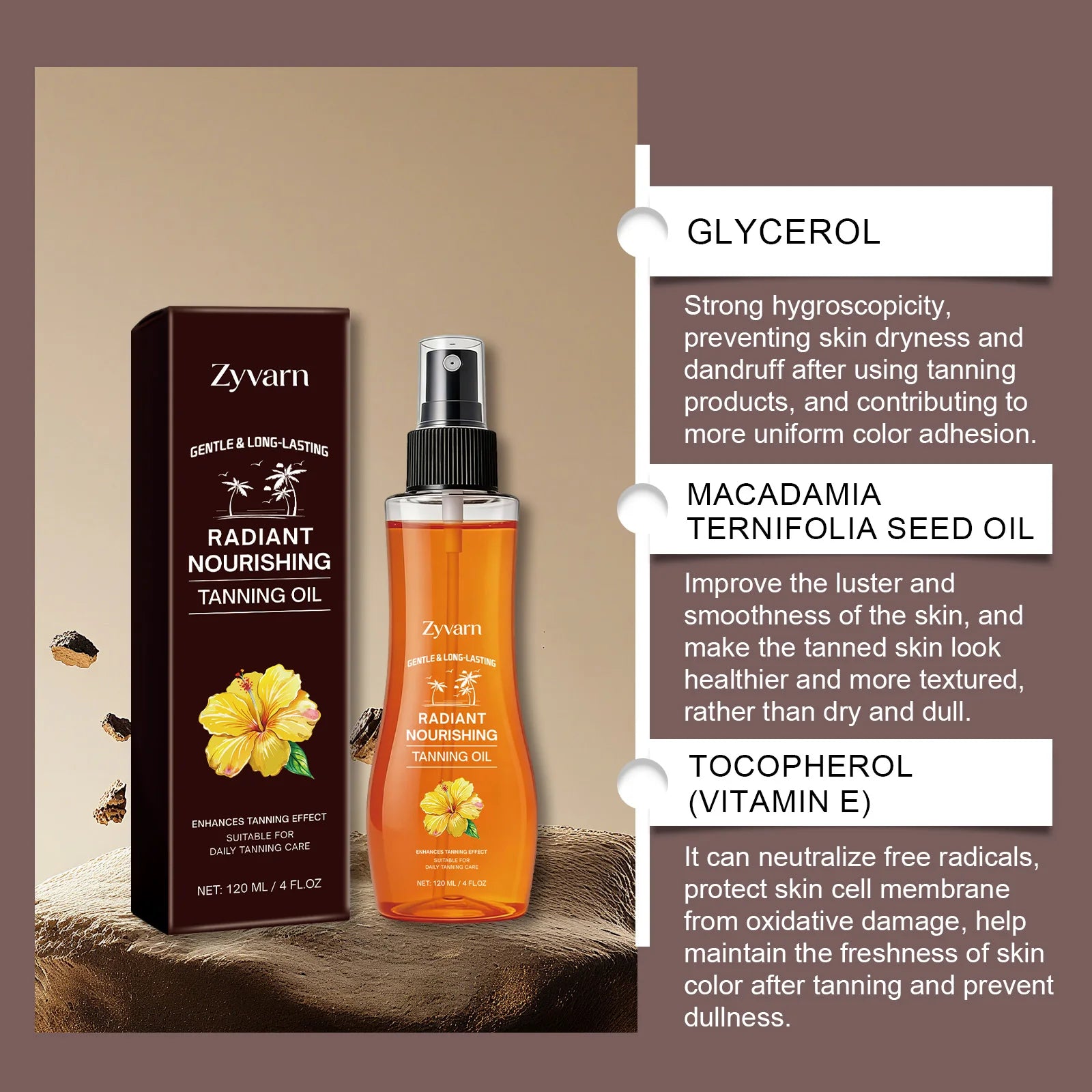 Sun Tanning Oil Nourishing Bronzing Tanning Oil Lasting Sun Kissed Glow Hydrating Skin Care For Outdoor Beach Tanning Sessions