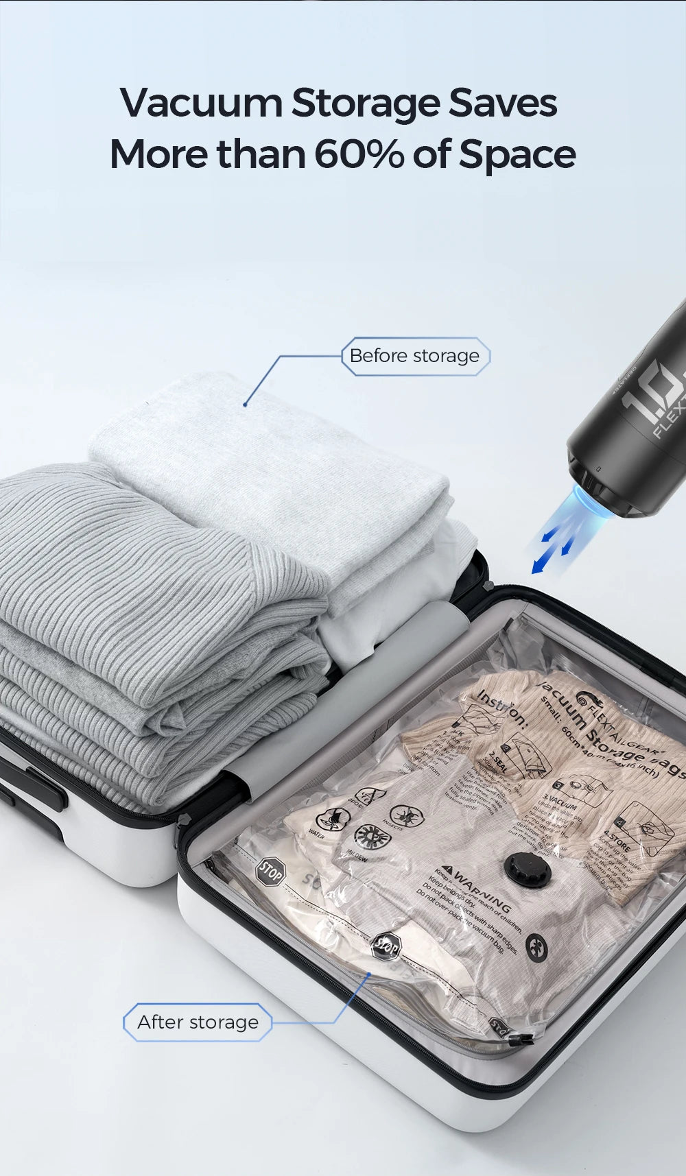 FLEXTAIL ZERO PUMP - 30g Portable Camping Air Pump Electric Inflator for Sleeping Pads, 1 Rechargeable Battery Included