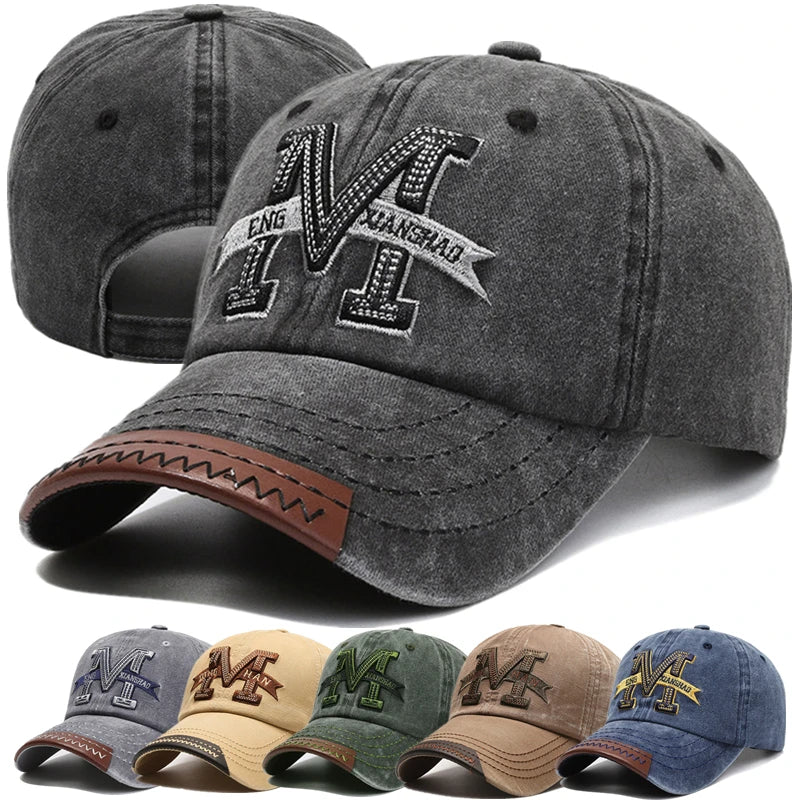 Hot Sale Unisex Baseball Cap M Letter Embroidery Dad Hat Women Men Outdoor Washed Cotton Cap Main image