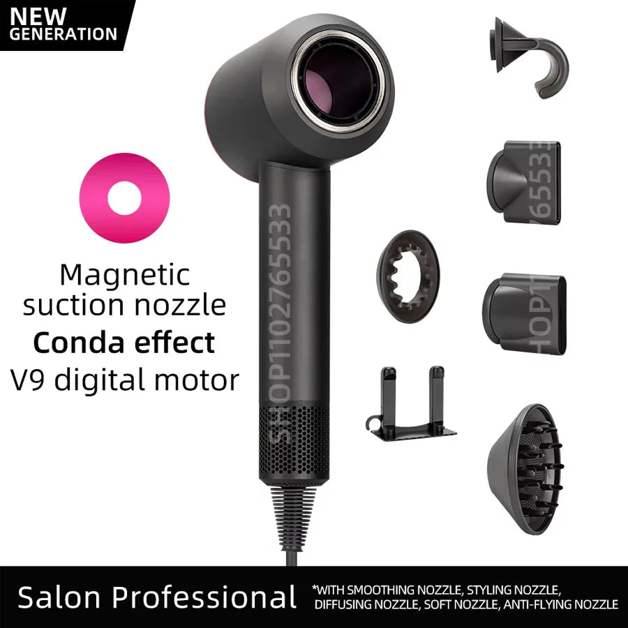 Ionic Hair Dryer 5 In 1 With Diffuser Professional Hair Care Appliances Women Salon Barber Leafless Hairdryer Super Hair Dryer