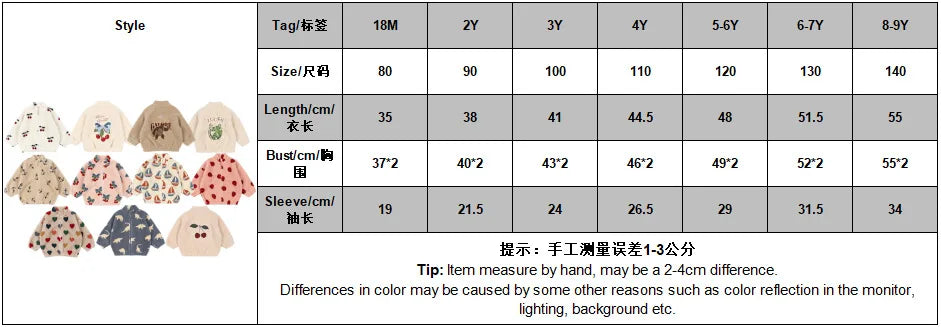 2026 KS Brand Winter Baby Girls Boys Lambswool Cherry Jackets Kids Clothes Boys Sequin Cartoon Outerwear Children's Coats 1-9Yrs