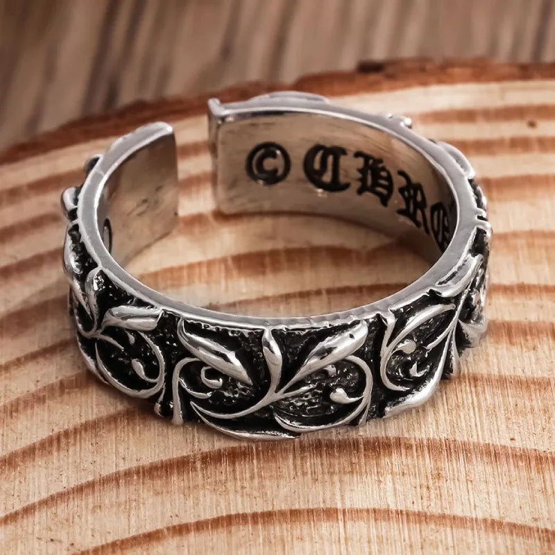 Bague Retro Eternal Ring Silver Color Punk Gothic Vintage Open Ring For Men Women Handmade Designer Jewelry Unisex Gifts Main image