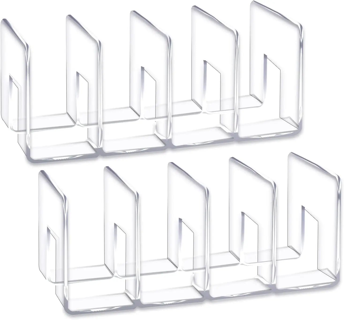 2pcs Clear Acrylic Desk File Sorter Purse/Handbag Organizer Clutch Divider Mesh Folder Office Supplies Stand Bookshelf Main image
