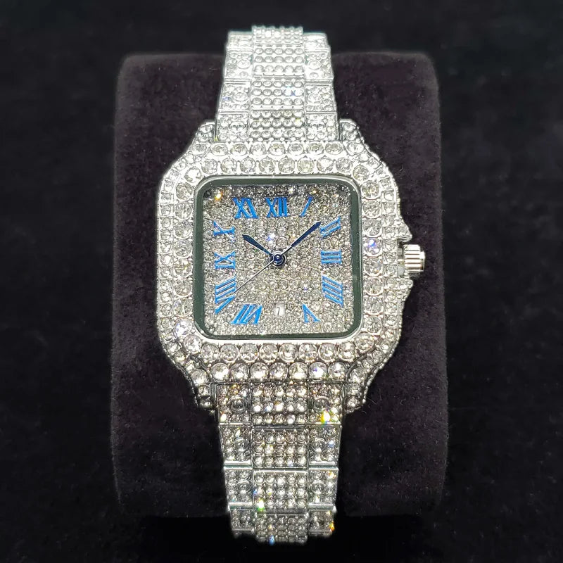 Luxury Full Diamond Watches Women Fashion Bling Silver Stainless Steel Quartz Wristwatch Iced Out Shiny Jewelry Watch 2026 New Main image