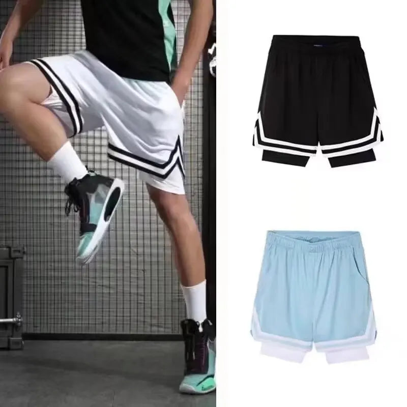 Children's basketball shorts cropped shorts trendy and loose summer pants wearing large shorts for training quick drying fitness Main image