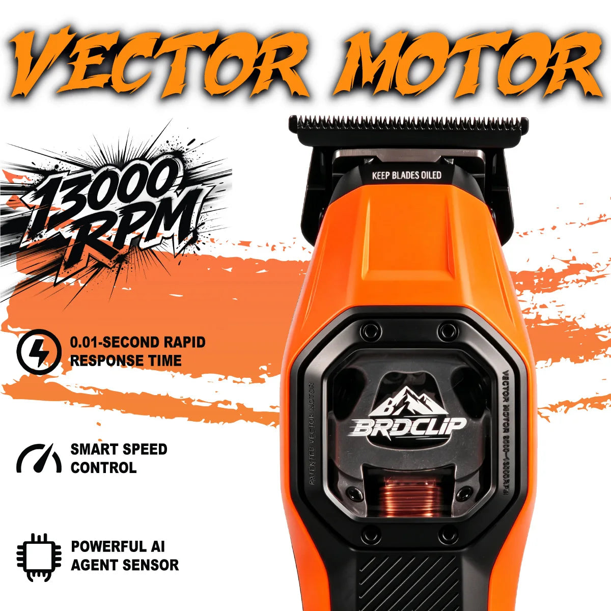 New Professional BRDCLIP Salon Barber Kit vector motor Hair Clipper 7800-13000RPM Trimmer 8000-13000RPM Metal body 2603 Shaver