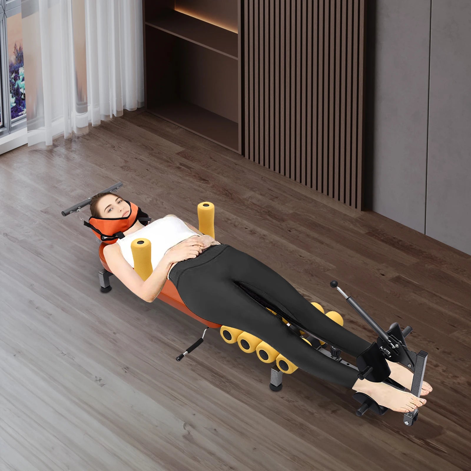 Training Bench Back Adjustable Stretch Bench Neck Stretcher for Tension Relief Portable Spine Stretching Device