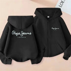 Fashion brand print Hoodies coat Children Zipper Tops Girl pink Boy black Kids Clothing Casual Spring Autumn Sweatshirts