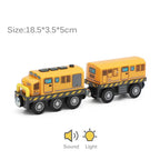 Kids Electric Train Set Locomotive Magnetic Train Car Diecast Slot Toy Fit for Wooden Train Railway Track Toys for Children Gift