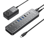 RSHTECH 10 in 1 USB C Hub 10Gbps USB-C with Individual Touch Switches Multiport Splitter Docking Station for MacBook Laptops PC