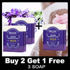 AILKE Double Glutathione PLUS Whitening Soap Bar, Reduce Dark Spots, Deep Clean Skin, Natural Lavender Scented for Face & Body