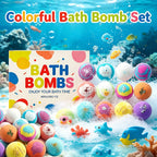 12pcs Kids Bath Bombs Set with Surprise Toys Inside Natural Organic Bubble Bath Fizzies Balls Gift for Children Holiday Gift Set