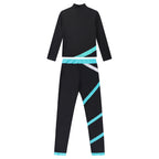 Kids Girls Sports Set Long Sleeve Zipper Sweatshirt with Leggings Children's Sport Suits for Workout Skating Gymnastics Outfits