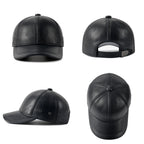 FEINION Men's Adjustable Baseball Cap Winter Driving Hunting Fishing Hat Genuine Leather Ivy Fashion Beret Flat Cap.