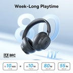 Baseus Bass BH1 NC Lite ANC Wireless Headphones 95% Noise Cancelling Headsets Headphone Bluetooth 6.0 80H Over Ear Earphones