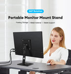 ZEUSLAP Rotating Portable Monitor Desk Metal Stand Holder For VESA Mount monitor