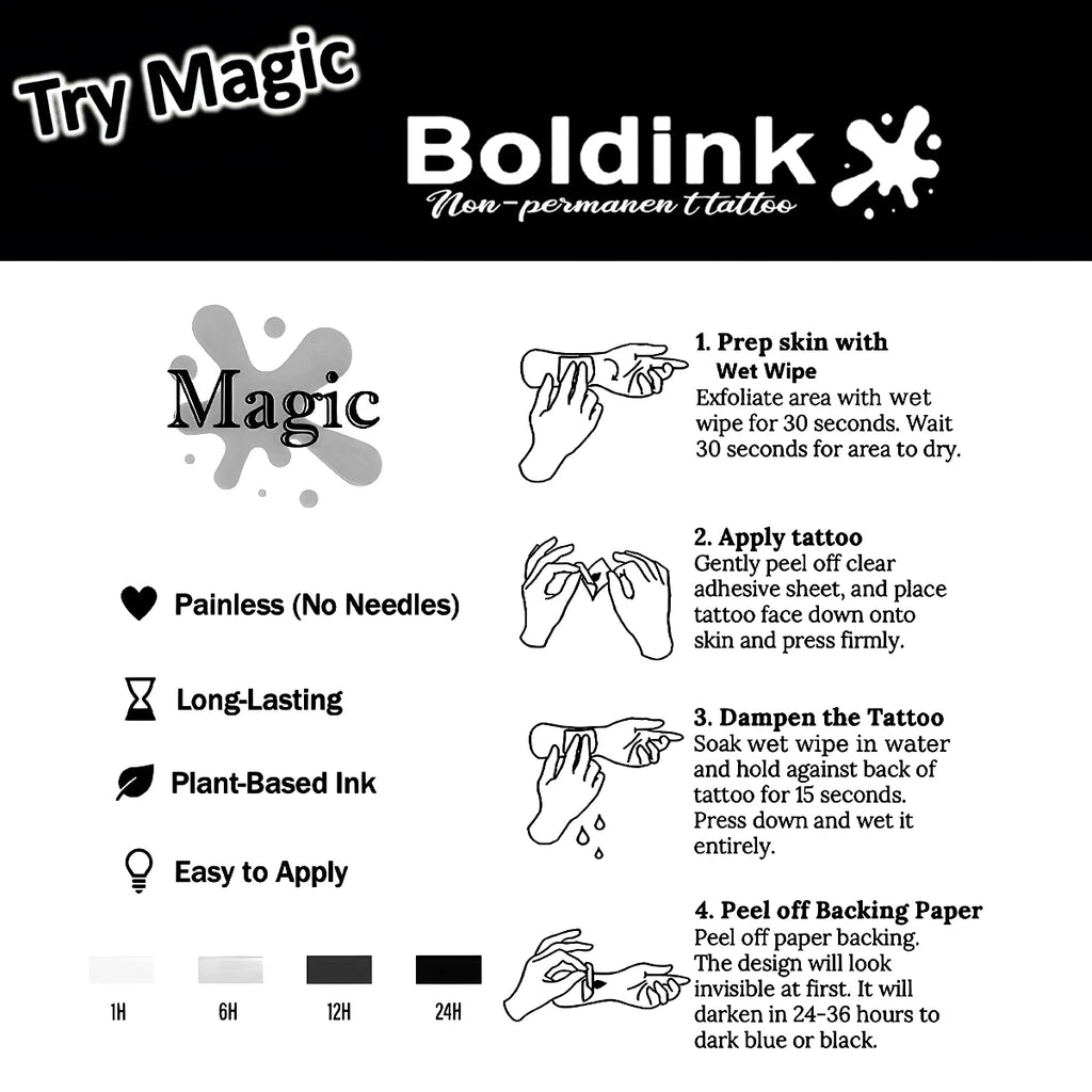 Heart butterfly Temporary Tattoo,Lasts To 15 Days New Technology Magic Waterproof Semi Permanent Sticker.