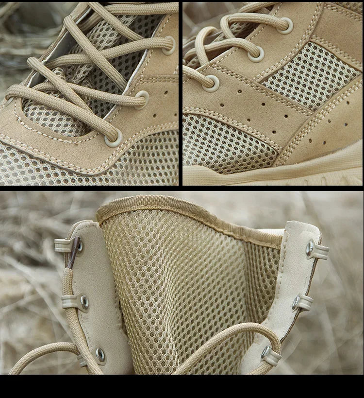 35-47 Size Men Women Ultrallight Outdoor Climbing Shoes Tactical Training  Boots Summer Breathable Mesh Hiking Desert Boot