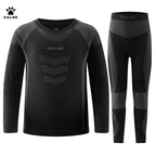 Kelme Children's Quick Drying Clothes Set Outdoor Running Sports Long Sleeve Knitted Training Base Shirt For Boys And Girls
