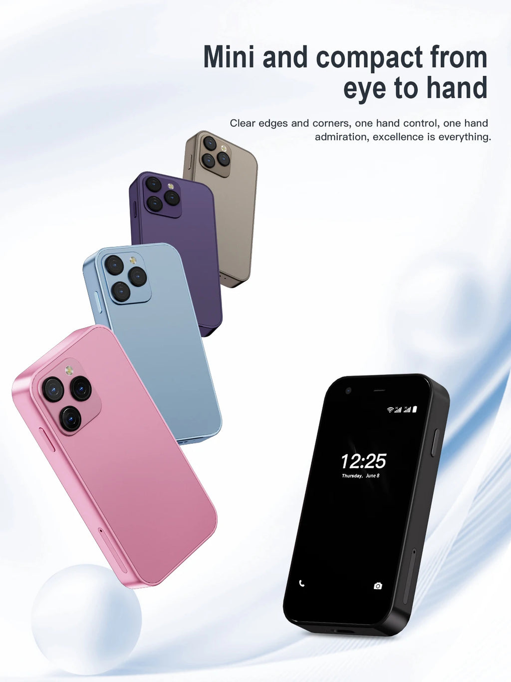 SERVO 15SE Super Mini Smartphone Android System 2GB+16GB Play Store Wifi Dual SIM 3.0" Small Pocket Cheap Smart Phones 3G WCDMA