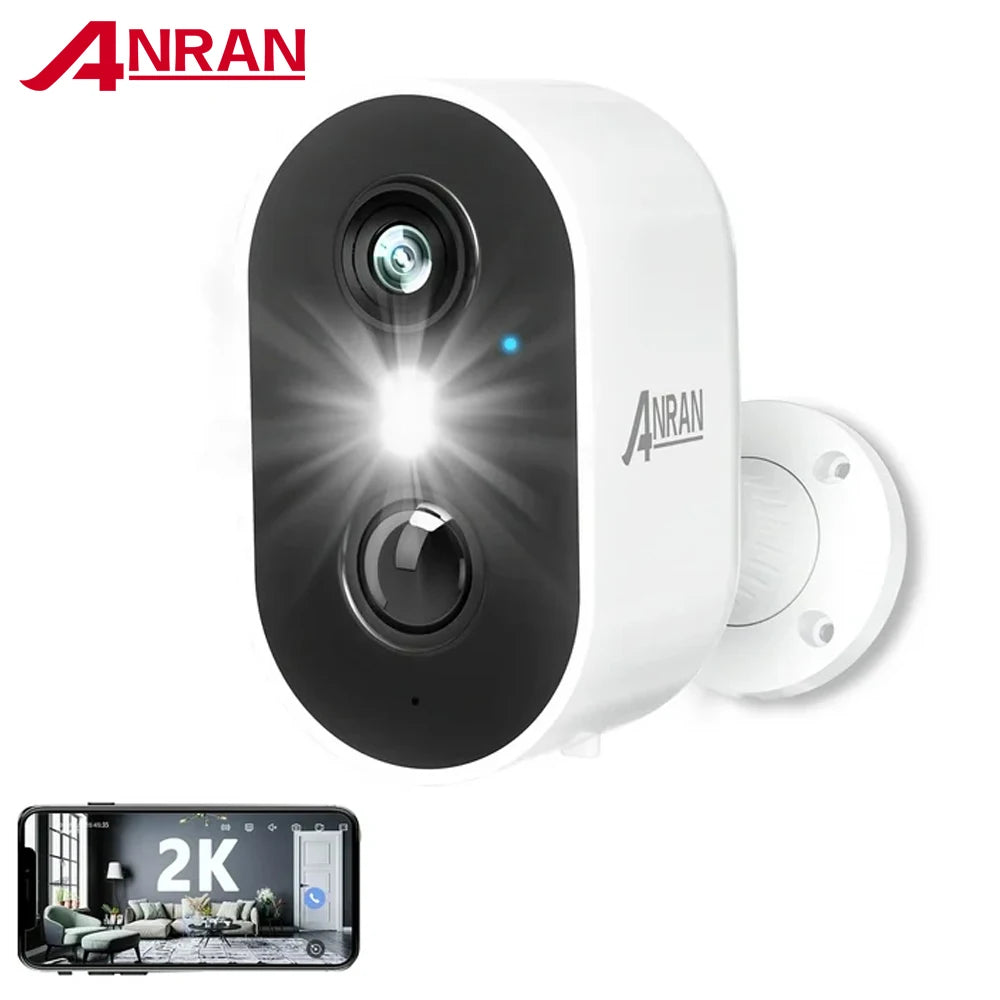 ANRAN 2K Rechargeable Battery Camera 2.4G WiFi Camera Wireless Home Surveillance Security Cameras PIR ,IP65 ,work with ANRAN app Main image