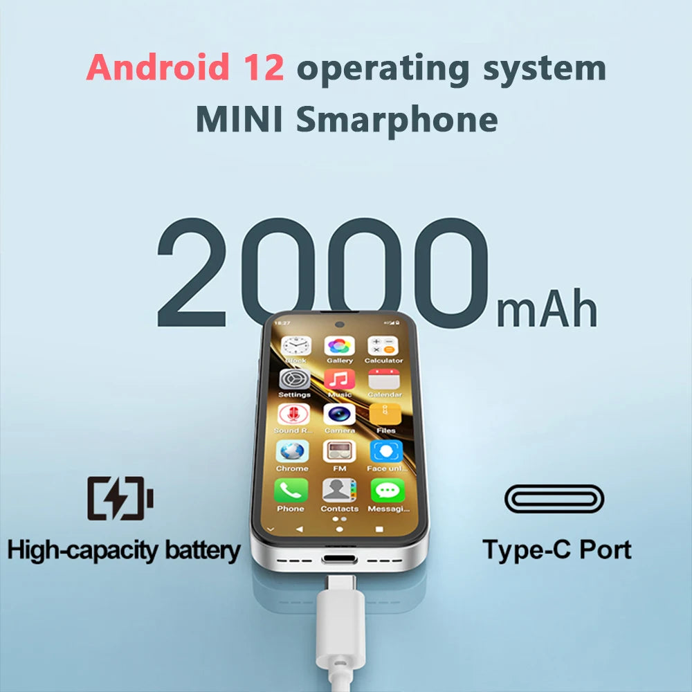 UNIWA Q333 4G Full Bands MINI Smartphone Android 3GB+64GB Mobile Phone 2000mAh Face ID WhatsApp GPS Small Phone Support TF Card