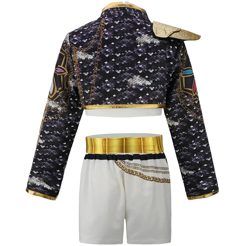 4 5 6 7 8 9 10 11 12 Years K-POP Girls Clothing Sets Cosplay 3Pcs Girls Suits Korean Version Birthday Party Costume Kids Clothes