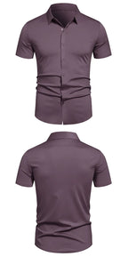 Men's Stretch Shirt Wrinkle Free Dress Shirts Regular Fit Short Sleeve Stretch Business Casual Button Down Shirts
