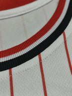 Mens Stripes Basketball Sports Jersey, Breathable Sleeveless Pattern Embroidery Sweatshirt Training Competition Sports Uniforms