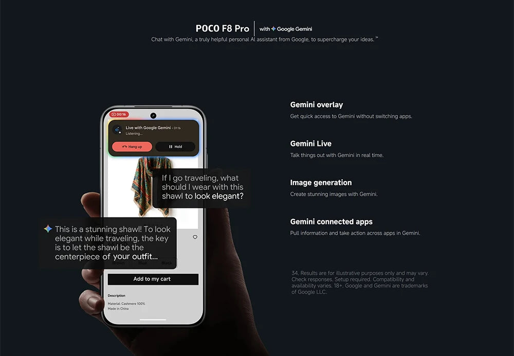 Global Version POCO F8 Pro 5G 6.59" Snapdragon® 8 Elite Mobile Platform 6210mAh 100W HyperCharge 50MP camera NFC IP68 XIaomi
