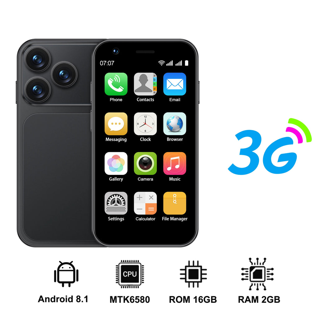 SERVO 18SE MINI Android Smartphone 3G WCDMA Dual SIM Card 2GB+16GB Play Store Face Unlock GPS WiFi Hotspot 3.0" Small Cellphone
