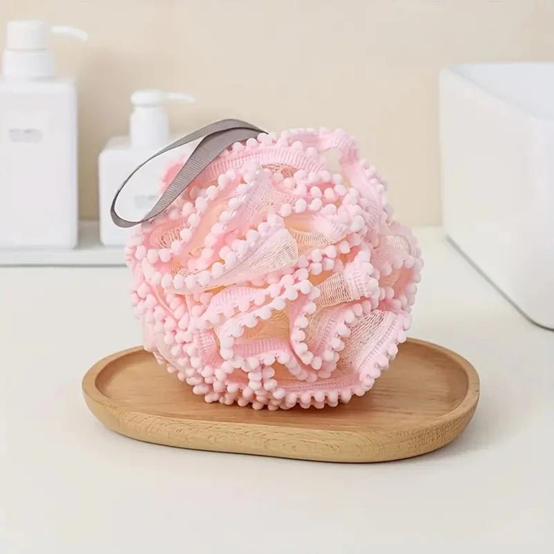 Soft Mesh Bath Sponge Balls Skin Cleaning Brush Shower Puff Body Cleaner Exfoliating Scrubbers Bath Flower Bathing Accessories