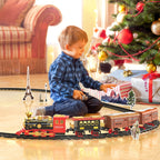 Electric train toy set, car, railway, steam locomotive engine, die-casting model, educational game, children's and boys' toys