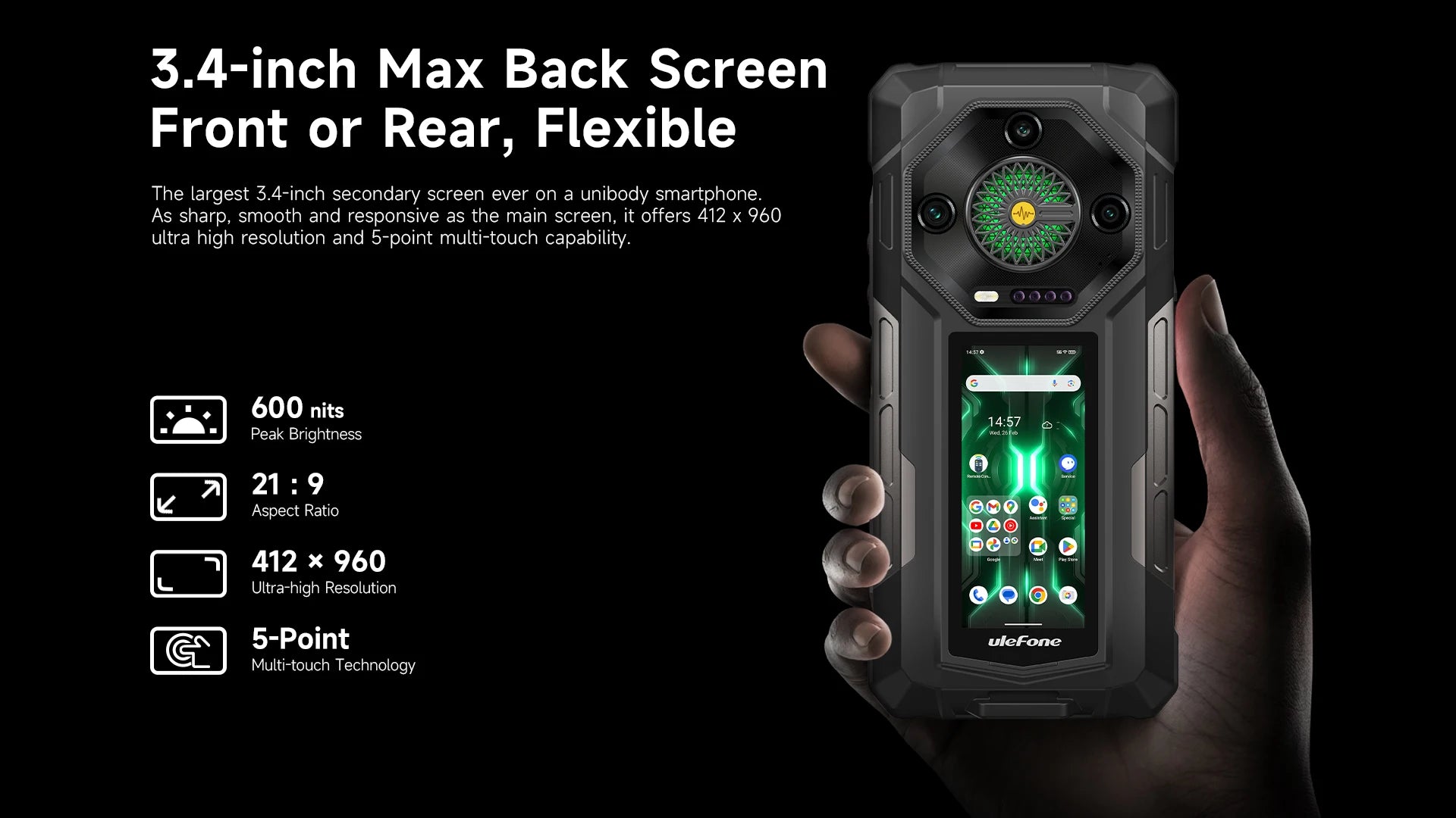 【2025 New】Ulefone Armor 33 Pro 5G Rugged Phone Smartphone Android 14 32GB+512GB 25500mAh Night Camera 64MP NFC Loud Speaker