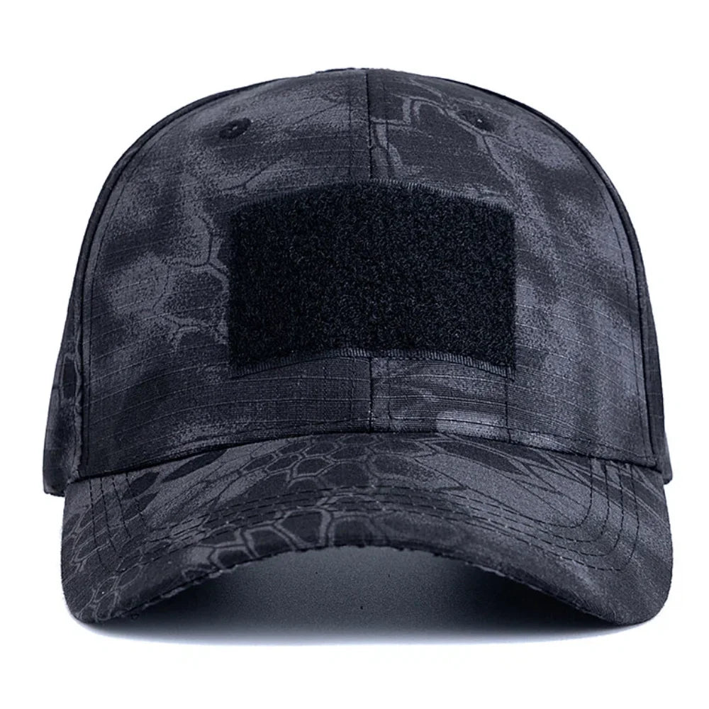 Men's Camouflage Tactical Baseball Cap With 3 Velcro Patches Military Camouflage Hat Cap For Outdoor Jugle Fishing Hiking Caps
