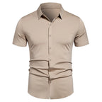 Men's Stretch Shirt Wrinkle Free Dress Shirts Regular Fit Short Sleeve Stretch Business Casual Button Down Shirts