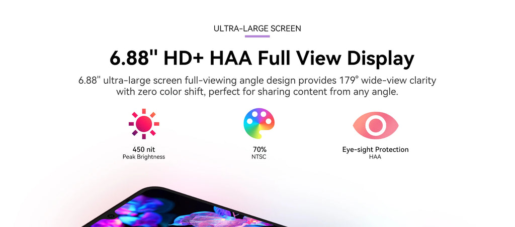 IIIF150 Action A5Pro Phone Android 15 Go Smartphone 12GB RAM 256GB ROM 6.8inch HD+ HAA Display Dual Screen Design 5100mAh Batter
