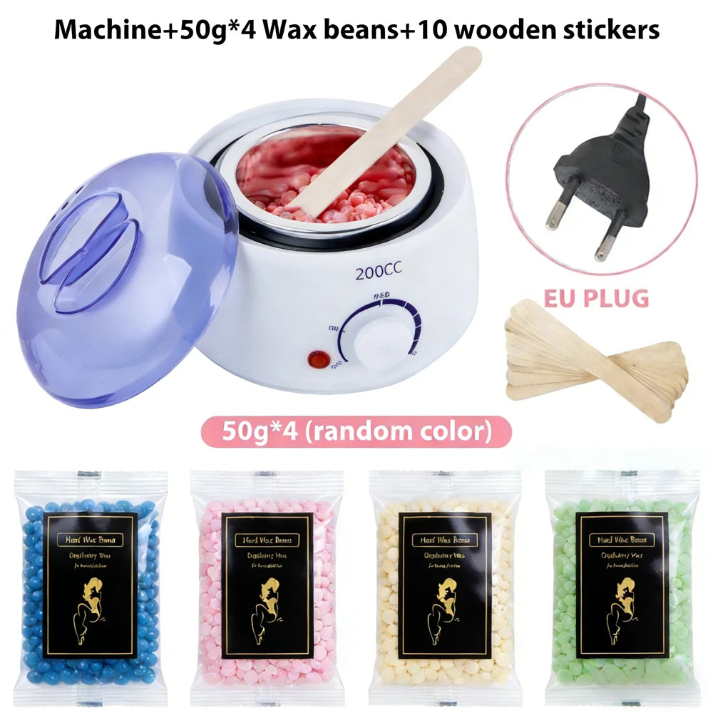 200CC Wax Heater Warmer Hair Removal Machine For Hand Foot Body SPA Epilator Paraffin Wax Pot +Wax Beans + Wood Sticks