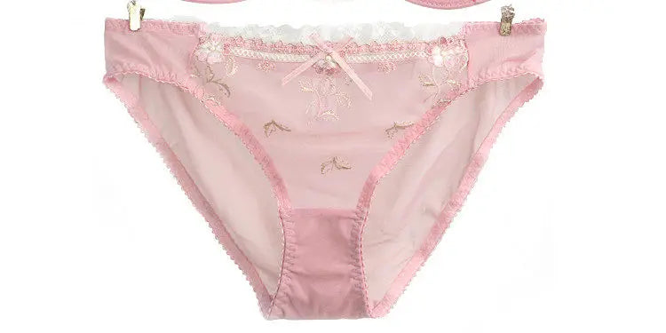 French Style Minimiser Bra Set | Big Size Unpadded Lace Half Cup, Large Cup Thin Anti-Sagging Sheer Lingerie Set BANERDANNI Bras