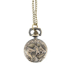Fashion Vintage Relief Horse Pocket Watch On Chain Vintage watches Quartz Alloy Necklace Pendant Clock Gifts for women