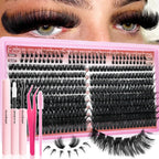 60/402PCS 100D Eyelash Set with Lower Eyelashes Thick & Comfortable for Daily Wear Party Wedding Night Makeup Lash Extensions