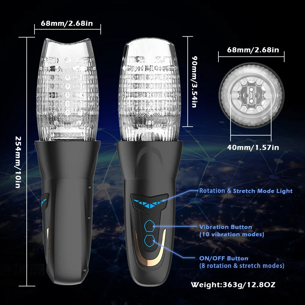 Telescopic Rotation Male Masturbator Cup Vagina 7 Thrusting Masturbation Cup Sex Toys for Men Automatic Piston Mastubator
